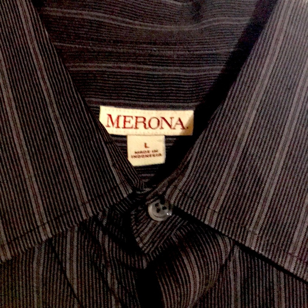 Men’s black grey dress shirt large